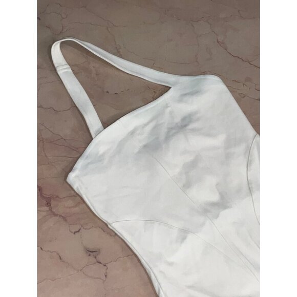 LE ORE One Shoulder Bodysuit in Canvas XSmall New Womens One Shoulder Tank Top - Picture 6 of 9